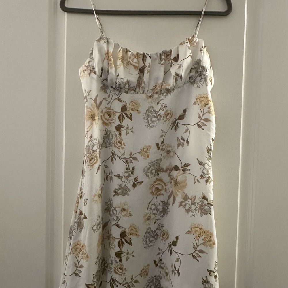 Urban Outfitters Cream and Brown Floral Dress